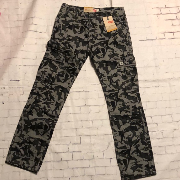 Levi’s camouflage cargo pants size 14 boys 27x27 nwt black camo - Picture 7 of 8